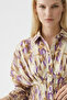 Long Sleeve Waist-Fitted Regular Midi Shirt Dress - 4