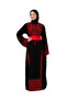 Hijab Dress Palestine Embroidered Modern Black Kaftan Traditional Elegance Gold - 6