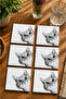 Cute Cat Themed Set of 6 Coasters - Uv Printed Mdf - 10X10 cm