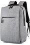 Smart Travel Laptop Backpack with USB Port, Large Capacity Business Computer Bag, Grey Waterproof