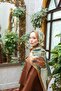 Allure Batik Patterned Shawl - Camel-Green - 2