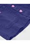 Girl's Heart Pattern Buttoned Linen Skirt 2-8 Years Dark Blue - 4