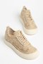 Naz Women's Braided Beige Thick Sole Casual Women's Sneaker
