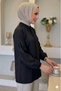 Minimalist: Minimalist Style, Comfortable Fit, Hijab Tunic with a Tie Collar Detail. - 3