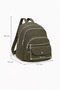 Women's Khaki Medium Size Multi-Compartment Fabric Backpack – Stylish Design with Large Volume and Zipper for Daily Use - 4