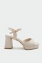 Reese Platform Evening Dress Women's Leather Satin Heeled Shoes - 2