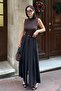 Women's Black Belted Pleated Wide-Leg Loose Pants - 3