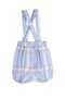 Organic Strappy Blue Plaid Spring Baby Boy Shorts - 4