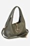 Nora Genuine Suede Shoulder Bag with Metal Buckle - 3