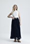 Women's Black Lined Flocked Printed Tulle Skirt - 4