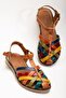 205-02 Tan Multi Orthopedic Genuine Leather Women's Sandals - 3