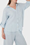 Striped Relaxed Fit Long Sleeve Linen Shirt Shirt 6684Rn - 6