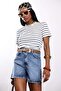 Blue Straight Cut Denim Shorts 1511 - 2
