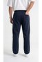 Men's Navy Blue Color Wide Leg Baggy Sweatpants with Front Piping and Back Pocket Detail - 6