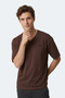 Katre Men's V-Neck Coffee T-Shirt - 6