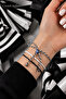 Set of 3 Black and White Fan Bracelets Handmade Adjustable Macrame Lucky String Marteniçka - 3
