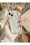 iPhone 15 Plus Blue Flower Patterned Ecru Case - 3