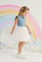 Girl's Denim Tutu Skirt Dress, Age 2-6, Blue - 3