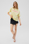 Mochi women's 100% organic cotton round neck printed yellow t-shirt - 5