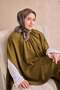 وشاح حرير تويل بنمط بسيط بني غامق 90x90 - 2