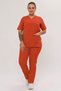 Nova Zarf Collar Brick Color Lycra-Free Thin Fabric Nurse Doctor Uniform Set