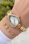 Special Boxed Steel Women's Wristwatch Gold Color 2 Year Warranty Gift Bracelet Hm6Hdc4