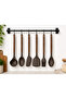 6-Piece Silicone Kitchen Utensil Set with Acacia Wood Handles – Spatula-Skimmer-Spoon-Brush – Non-Scratch, Pot-Friendly - 2