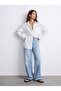 Striped Textured Basic White Shirt