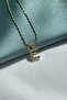 Zircon Stone Minimal Letter Steel Chain Necklace