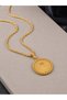 Full Gold Dorika Detailed Necklace with 60 cm Twist Chain Women's Bijouterie Jewelry - 2