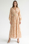 Shirt Collar Belted Waist Fitted Regular Maxi Dress with Pockets - 3