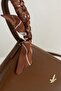 Women's Brown Shawl Detailed Stylish Hand and Shoulder Bag Daily Use Bag - 2