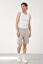 Gray Men's Zippered Three-Pocket Thin Fabric Comfortable Fit Shorts - 3