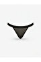 Black Elastic Waist Tulle Panties - 4