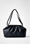 Alba Knitted Detailed Black Hand and Shoulder Bag - Clutch