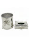 Pilsco Acrylic Dustbin with Silver Metal Base and Tissue Box Set – Elegant and Durable Design – 26 × 22 cm & 26 × 13 cm