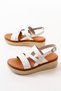 Zri̇n-152 Premium White Knitted Genuine Leather Padded Women's Sandals - 5