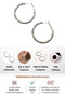 Women's Silver Color Twisted Vintage Hoop Earrings 3.5cm Stylish Modern Earring Model - 3