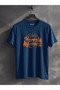 Happy Camp Nature and Camping Themed Printed 100% Cotton Unisex Navy Blue T-Shirt - 2