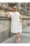 Floral Embroidered Linen Dress with Pocket - 4