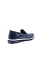 Genuine Leather Lightweight Soft and Flexible Men's Laceless Comfortable Navy Blue Loafer Shoes - 3