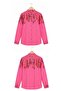 Women's Fuchsia Judge Collar Patterned Shirt Arm-25Y001013 - 3