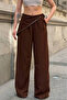 Women's Brown Linen Scarf Pants 154 - 2