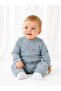 Isyis Baby Mushroom Patterned Snap Fastener Long Sleeve Jumpsuit