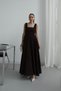 Design Brand Equivalent Back Bow Tie Detail Premium Series Square Collar Long Flared Skirt Polka Dot Stylish Fussen Dress