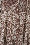 Women's High Collar Gathered Waist Floral Patterned Viscose Brown Hijab Dress - 6