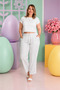 Plus Size Elastic Waist Glittery Lace-Up Mom Women's Trousers - 6