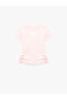 Butterfly Embroidered Short Sleeve Crew Neck Cotton T-Shirt - 3