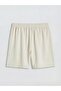 Elastic Waist Linen Look Women's Shorts (S6) - 2