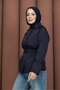 Short Belted Stylish Trench Coat Navy Blue - 5
